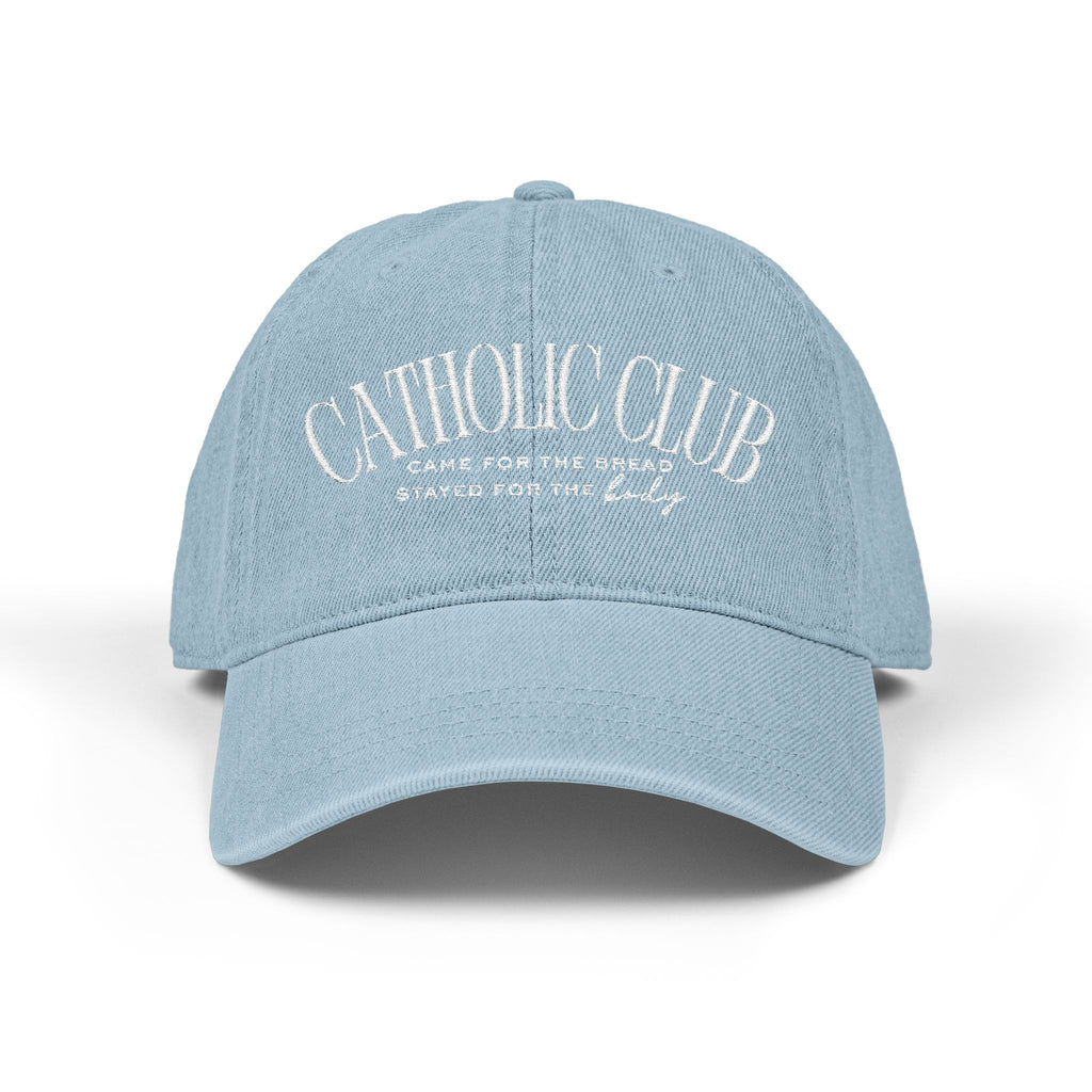 Catholic Club Embroidered Denim Hat