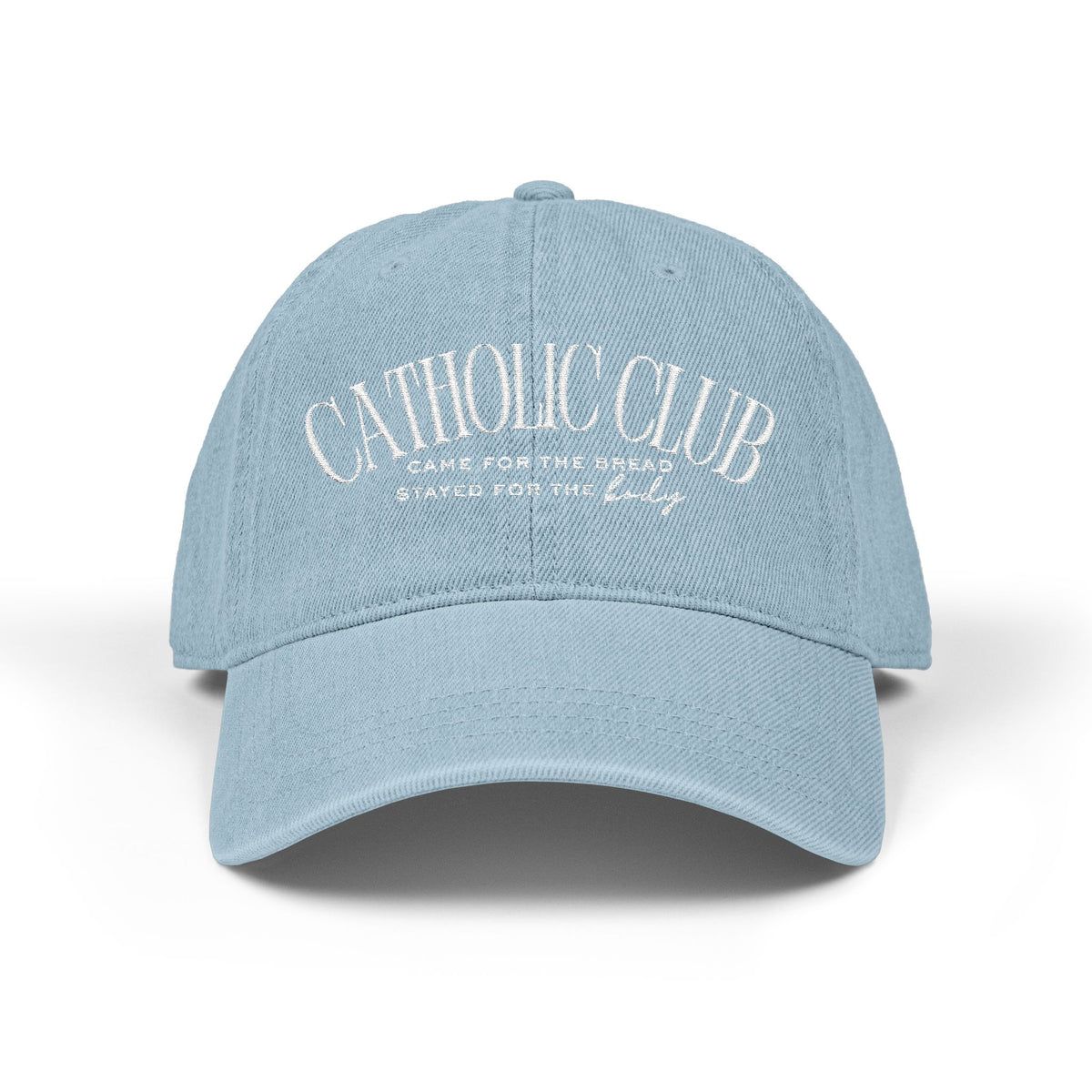 Catholic Club Embroidered Denim Hat