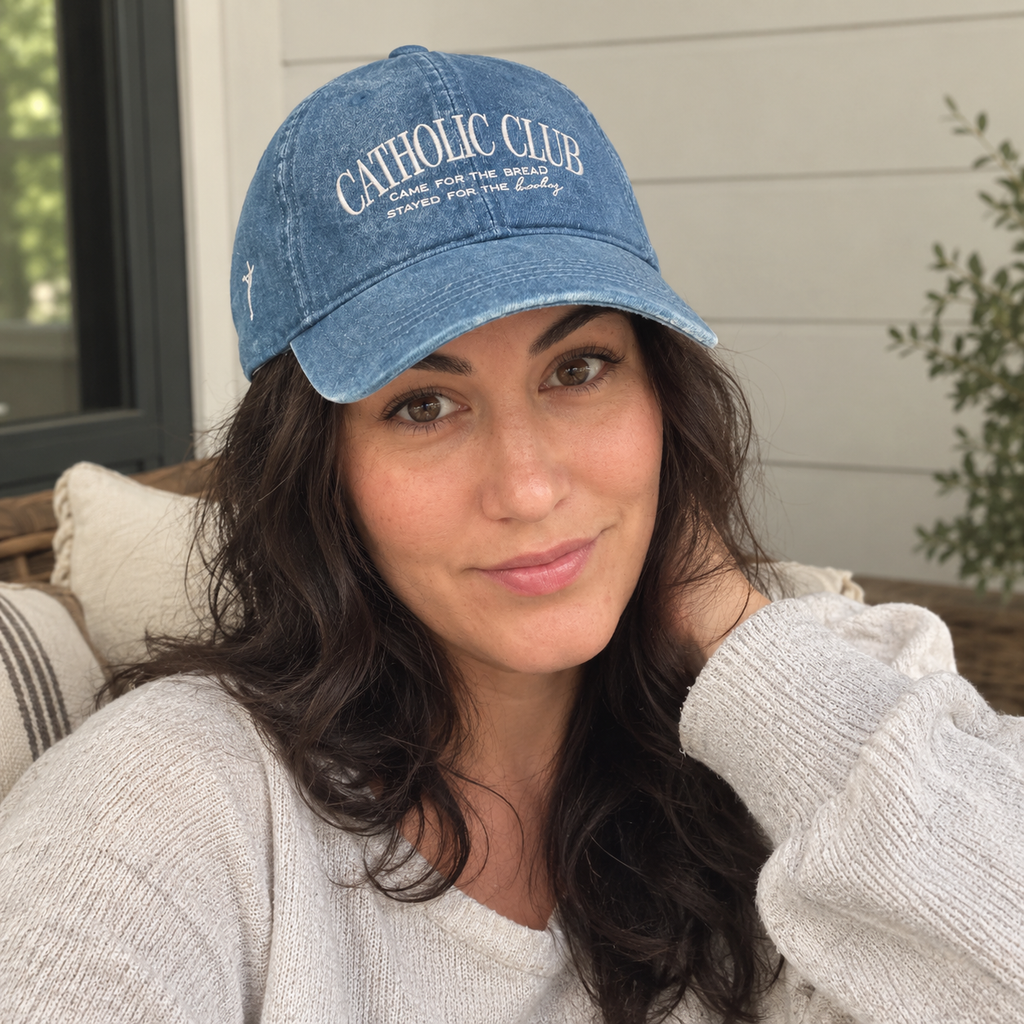 Catholic Club Embroidered Denim Hat